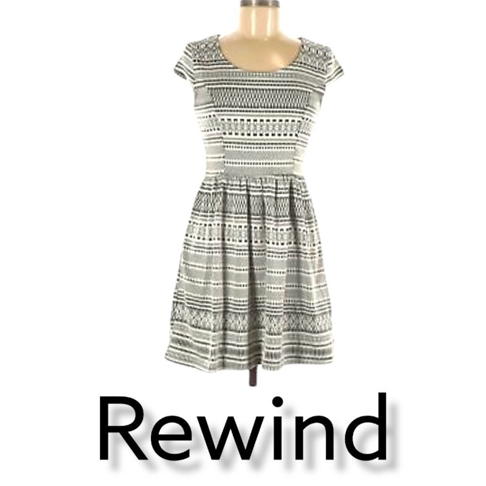 Tribal Geometrical Print Fit and Flare Dress Size M